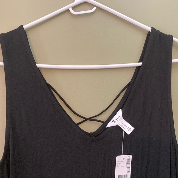 Thyme Maternity Black Sleeveless Scoop Neck Sundress - Picture 4 of 13